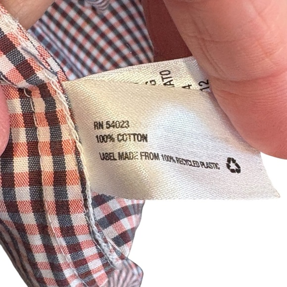 Gap Non Iron Mens Button Down Shirt Plaid Size Large Slim Fit 100% Cotton - Picture 4 of 6